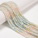 Natural Gradient Aquamarine Faceted Cube Beads Size 4-5mm 15.5" Strand