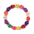 Multi-Color Howlite Turquoise Skull Beaded Bracelet 6x8mm 8x10mm 7.5'' Length