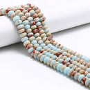 Light Blue Aqua Terra Jasper Smooth Rondelle Beads Size 5x8mm 15.5'' Strand