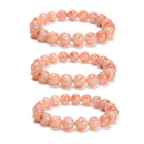 Sunstone Lepidocrocite Smooth Round Beaded Bracelet 10mm 7.5'' Length3 PCS/Set