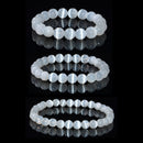 Selenite Smooth Round Beaded Bracelet Size 6mm 8mm 10mm 7.5'' Length 3 PCS/Set