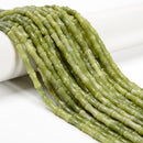 Natural Green Jade Bamboo Tube Beads Size 5x12mm 15.5'' Strand