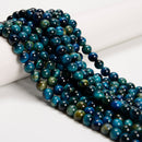 Yellow Blue Tiger Eye Smooth Round Beads Size 4mm 6mm 8mm 10mm 15.5'' Strand
