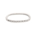 Silver Plated Hematite Smooth Round Beaded Bracelet 4mm 7.5'' Length 3 PCS/ Set
