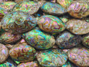 Natural Abalone Puffy Oval Nugget Shape Beads Size Approx 25x35mm 15.5" Strand