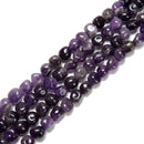 Natural Amethyst Pebble Nugget Chunk Beads Size 10-12mm 15.5'' Strand