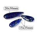Dark Blue Sea Sediment Jasper Pendant Earrings Teardrop 15x35mm 3 PCS Per Set