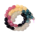 02 Multi-color Dyed Jade Pebble Nugget Beads Size 8x10mm 15.5'' Strand