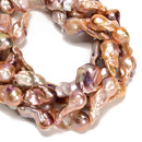 Natural Purple Fresh Water Pearl Baroque Shape Beads 15-18x25-35mm 15.5" Strand
