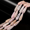 Natural Pink Opal Smooth Teardrop Beads 6x16mm 8x20mm 10x30mm 15.5" Strand