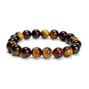 Multi Color Tiger Eye Round Beaded Bracelet 6mm 8mm 10mm 7.5'' Length 3 PCS/Set