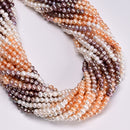 Gradient Natural Fresh Water Pearl Ringed Potato Shape Beads 4-5mm 13.5" Strand