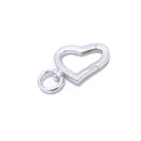 925 Sterling Silver Heart Clasp Size 13x20mm 2 Pcs Per Bag