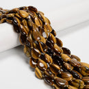 Natural Yellow Tiger Eye Smooth Flat Teardrop Bead Size13x18mm 15.5'' Strand