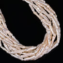 Natural White Fresh Water Pearl Long Stick Shape Beads 4-5x15-20mm 15.5'' Strand