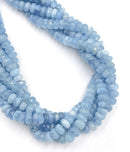 Natural Aquamarine Faceted Rondelle Beads Size 3x4mm 3x5mm 4x6mm 15.5" Strand