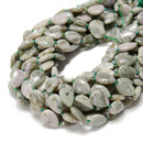 Natural Genuine Green Jade Smooth Flat Teardrop Shape Beads 13x18mm 15.5''Strand