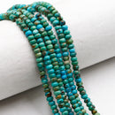 Natural Blue Turquoise Smooth Rondelle Beads Size 3x5mm 15.5'' Strand