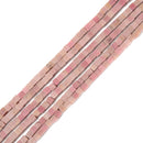 Natural Pink Petrified Rhodonite Smooth Cube Beads Size 4mm 15.5'' Strand