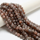 Natural Dark Gray Moonstone Smooth Round Beads Size 8mm 10mm 15.5'' Strand