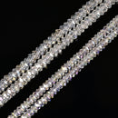 Clear AB K9 Crystal Glass Faceted Rondelle Beads Size 2x4mm 4x8mm 15.5" Strand