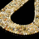 Natural Yellow Opal Faceted Round Beads Size 4mm 15.5'' Strand