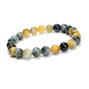 Golden Blue Tiger Eye Round Beaded Bracelet 6mm 8mm 10mm 7.5'' Length 3 PCS/Set