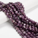 Grade A Natural Purple Mica Smooth Round Beads Size 8mm 10mm 15.5'' Strand