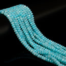 Aqua Blue MOP Shell Smooth Rondelle Beads Size 3x4mm 4x6mm 5x8mm 15.5'' Strand