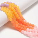 05-Multi-color Dyed Jade Smooth Round Beads Size 8mm 15.5'' Strand