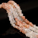 Sunstone & White Rainbow Moonstone Pebble Nugget Chips Beads 10-12mm 15.5'' Strd