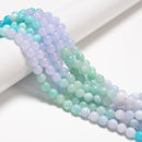 03-Multi-color Dyed Jade Smooth Round Beads Size 8mm 15.5'' Strand