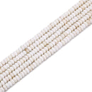 White Turquoise Smooth Rondelle Beads Size 2x4.5mm 15.5'' Strand