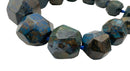 Blue Jasper Graduated Faceted Nugget Chunk Beads Size 13-35mm 15.5" Strand
