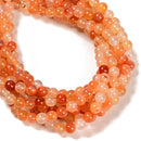 Natural Carnelian Smooth Round Beads Size 6mm 8mm 10mm 15.5'' Strand