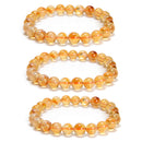Natural Citrine Smooth Round Beaded Bracelet Size 8mm 7.5'' Length 3 PCS/Set