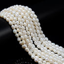 Grade A White Fresh Water Pearl Rice Shape Beads Size 6x7mm 15'' Strand