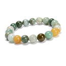 Natural Multi-Color Jade Smooth Round Beaded Bracelet 10mm 7.5''Length Sold by Piece