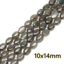Natural Gray Labradorite Smooth Oval Beads 8x10mm 8x12mm 10x14mm 15.5'' Strand
