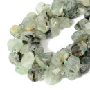 Natural Prehnite Rectangle Slice Faceted Octagon Beads 15x20mm 15.5'' Strand