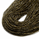 Natural Gold Sheen Obsidian Faceted Rondelle Beads Size 1.5x2mm 15.5'' Strand