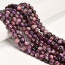 Genuine Natural Purple Lepidolite Mica Smooth Round Beads 6mm to 13mm 15.5" Strd