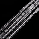 Natural Clear Quartz Smooth Rondelle Beads Size 3x4mm 4x6mm 4x7mm 5x10mm 15.5'' Strand
