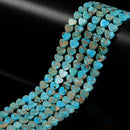 Light Blue Sea Sediment Jasper Heart Shape Beads Size 6mm 15.5'' Strand