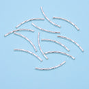 925 Sterling Silver Bamboo Curved Tube Beads Size 2x30mm 5 Pieces Per Bag