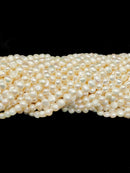 Grade A White Fresh Water Pearl Center Drilled Nugget Size 5-6mm 13.5" Strand