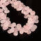 Natural Rose Quartz Faceted Trapezoid Shape Beads 10x12mm-12x15mm 15.5'' Strand