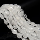 Natural Clear Quartz Smooth Flat Teardrop Shape Beads Size 13x18mm 15.5'' Strand