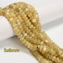 Brazilian Natural Golden Mica Smooth Rondelle Beads 4x6mm 5x8mm 6x10mm 15.5''Str