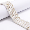 White Turquoise Smooth Rondelle Beads Size 2x4.5mm 15.5'' Strand